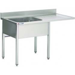 Plonge inox 1 bac + égouttoir à droite + passage lave-vaisselle FABRINOX