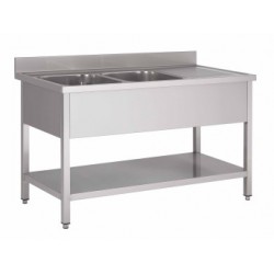 Plonge inox 2 bacs + 1 égouttoir droite OU gauche FABRINOX