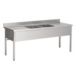 Plonge inox 2 bacs + 2 égouttoirs FABRINOX